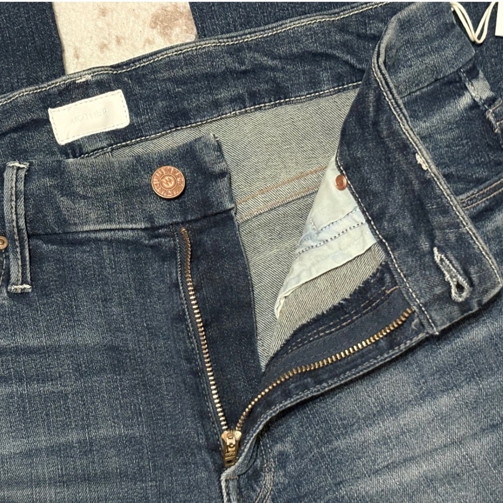 Mother Jeans Womens 29 Blue High Waisted Looker Crop Bake Sale Brawl Denim NWT - Picture 7 of 11